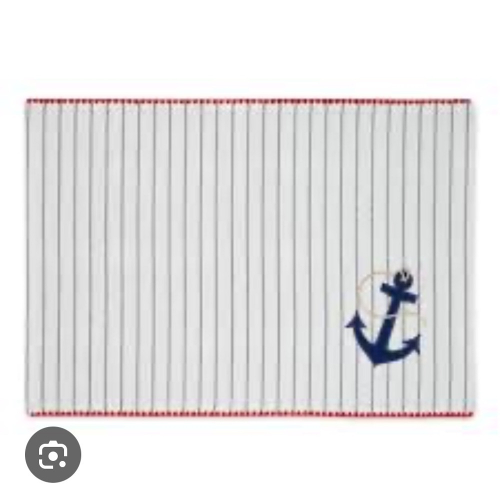 Design Imports Drop Anchor Embellished Set of 4 Cloth Napkins and 4 Placemats - Picture 2 of 6